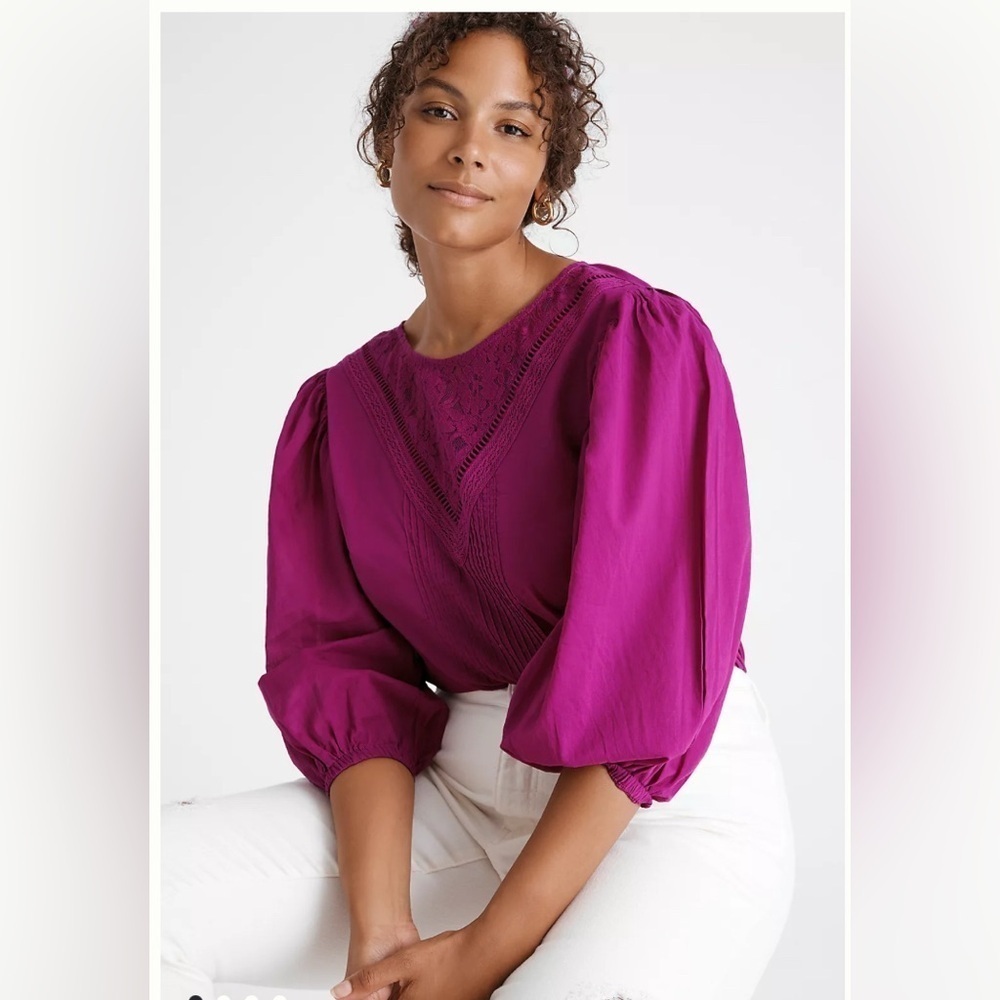 Anthropologie Farm Rio Kelsey Magenta Blouse